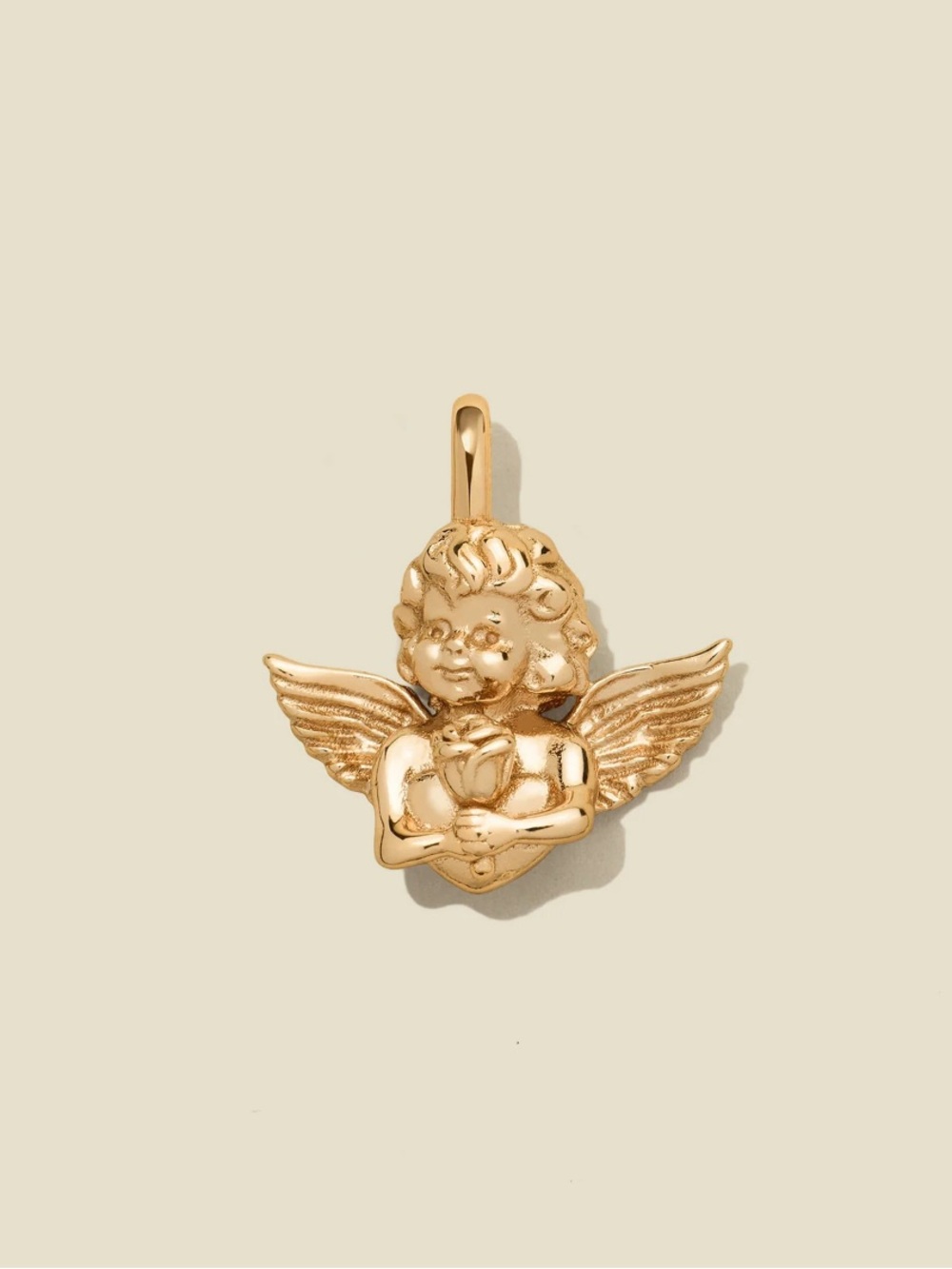 👼🏼 Gold Vermeil Angel Cherub Pendant Necklace Charm 👼🏼